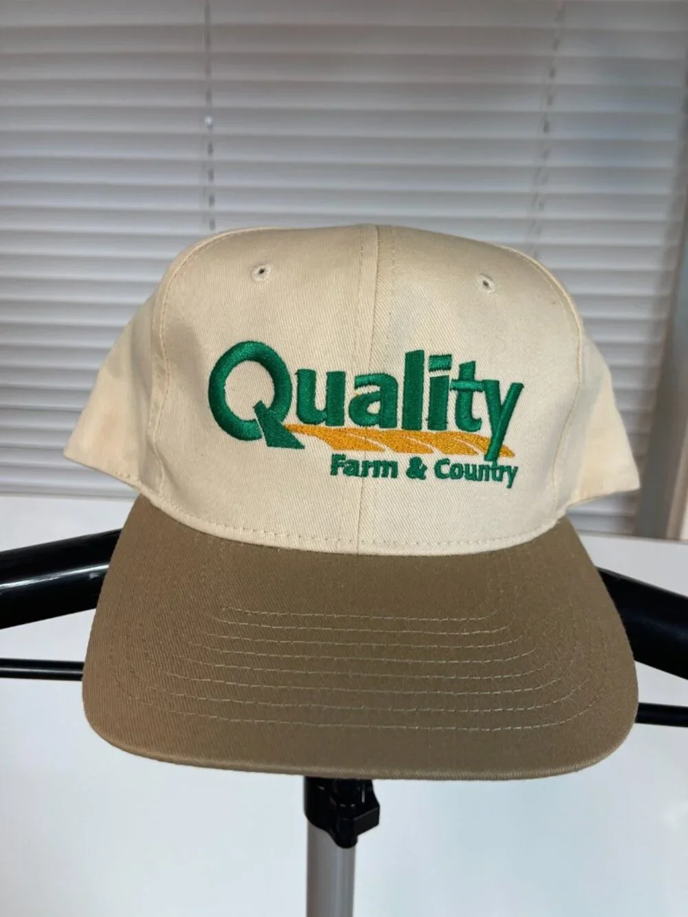Vintage Quality Farm & Country Snapback Hat Cap Tan Brown Tractor Supply Promo